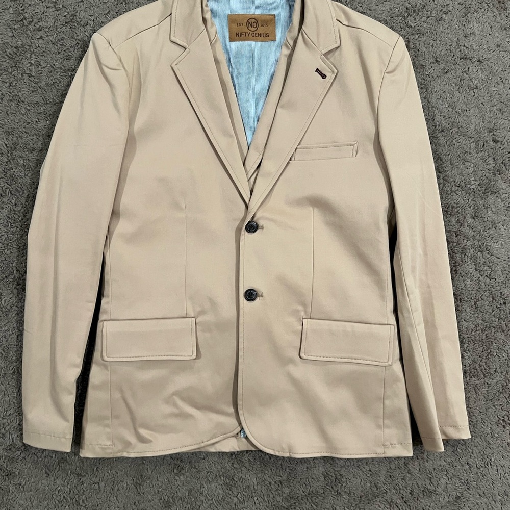 Nifty Genius Men’s Tan Blazer & Vest SZ L